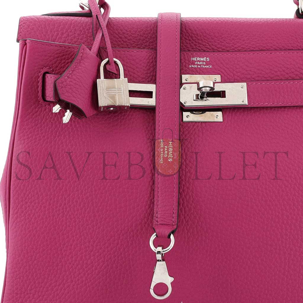 H**mes master kelly 28 rose pour pre togo with palladium hardware (28*22*10cm)